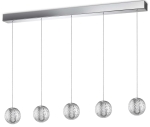 Lampa wisząca listwa z pięcioma kulami z efektem szlifowanego kryształu Ideal Lux 305325 Diamond sp5 LED 27W 3000K