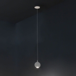Biała lampa wisząca z okrągłym płaskim kloszem Vivida International 0038.30 Smash LED 7W 3000K CRI90 15cm