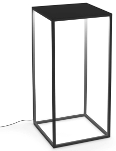 Czarna aluminiowa lampa podłogowa zewnętrzna kostka industrialna Ideal Lux 282251 Ipotesi pt h73 LED 16W 3000K