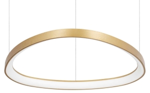 Owalna lampa wisząca na linkach obręcz mosiądz Ideal Lux 269832 Gemini sp d061 on-off LED 48W 3000K 61cm