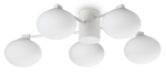 Biała lampa sufitowa żyrandol piecioramienny ze szklanymi kulami Ideal Lux 322698 Hermes pl5 d60 5xG9