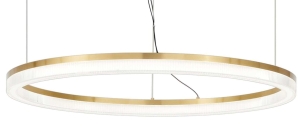 Okrągła lampa wisząca na linkach rama ze szczotkowanego mosiądzu Ideal Lux 314921 Crown sp d80 LED 42W 3000K 80cm