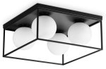 Czarna lampa sufitowa cztery szklane kule w metalowej kostce Ideal Lux 327860 Lingotto pl4 4xE14