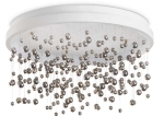 Biała okrągła lampa sufitowa z wiszącymi szklanymi koralikami Ideal Lux 328492 Armony pl d50 LED 55W 3000K 50cm