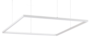 Biała lampa wisząca ramka kwadratowa na linkach Ideal Lux 259192 Oracle slim sp d090 square 3000K on-off LED 53W