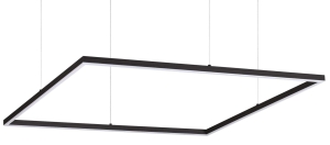 Czarna lampa wisząca ramka kwadratowa na linkach Ideal Lux 259208 Oracle slim sp d090 square 3000K on-off LED 53W