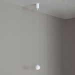 Biała lampa wisząca z małym okrągłym kloszem Vivida International 0021.32 Skyfall LED 6W 3000K CRI90 8cm