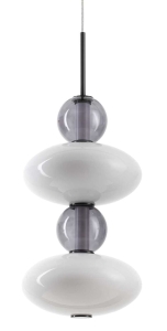 Żyrandol lampa wisząca biało-szara ze szklanymi kulami Ideal Lux 314167 Lumiere-2 sp LED 34W 3000K