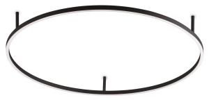Duża czarna lampa sufitowa okrągła smukła cienka rama Ideal Lux 266022 Oracle slim pl d090 round 3000K on-off LED 55W 90cm
