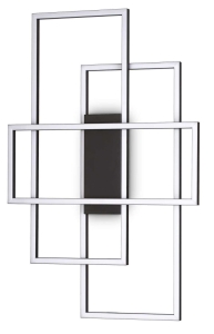 Lampa sufitowa trzy prostokątne ramki na czarnej podstawie Ideal Lux 270661 Frame pl rettangolo LED 31W 3000K