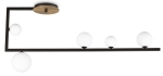 Lampa sufitowa czarna rama i pięć szklanych białych kul Ideal Lux 273631 Birds pl5 5xG9