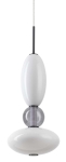 Nowoczesna lampa wisząca biało-szara elementy dekoracyjne ze szkła Ideal Lux 314143 Lumiere-1 sp LED 27W 3000K
