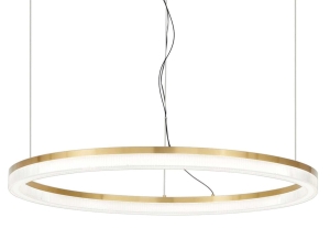 Lampa wisząca koło z obręczą ze szczotkowanego mosiądzu Ideal Lux 314938 Crown sp d60 LED 30W 3000K 60cm