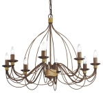 Rdzawy żyrandol rustykalny metalowy z efektem postarzania Ideal Lux 057194 Corte sp8 8xE14