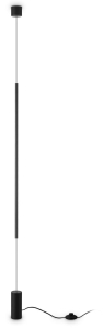 Czarna smukła lampa podłogowa z mocowaniem do sufitu Ideal Lux 301068 Filo pt LED 15W 3000K 6cm
