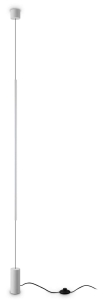 Biała smukła lampa podłogowa z mocowaniem do sufitu Ideal Lux 301051 Filo pt LED 15W 3000K 6cm