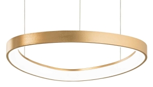 Lampa wisząca na linkach owalna obręcz szczotkowany mosiądz Ideal Lux 247243 Gemini sp d042 on-off LED 38W 3000K