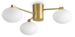 Lampa sufitowa rama satynowy mosiądz białe szklane klosze kule Ideal Lux 317007 Hermes pl3 d60 3xG9
