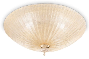 Bursztynowa lampa sufitowa plafon ze szkła Ideal Lux 140186 Shell pl4 4xE27 50cm