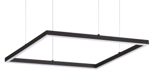 Czarna lampa wisząca cienka kwadratowa ramka na linkach Ideal Lux 259161 Oracle slim sp d050 square 3000K on-off LED 33W