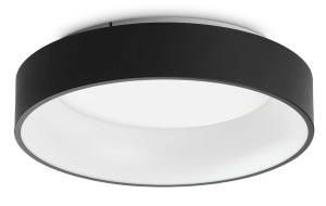 Okrągła lampa sufitowa czarna metalowa obręcz Ideal Lux 307206 Ziggy pl d045 LED 30W 3000K 45cm