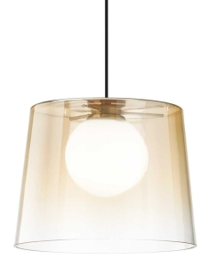 Lampa wisząca klosz ze szkła przezroczystego z odcieniem bursztynu Ideal Lux 271316 Fade sp1 G9 27cm