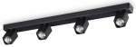 Czarna lampa sufitowa cztery regulowane reflektory na listwie Ideal Lux 321523 Rudy pl4 square 4xGU10