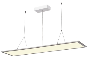 Szara płaska ledowa prostokątna lampa wisząca do biura SLV 1003051 I-Pendant 43W 4000K Dali 80stopni 119,5cm