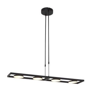 Czarna lampa wisząca z regulowanymi płaskimi kloszami Steinhauer 3516ZW Soleil LED 4x10W 2200-4000K 90cm
