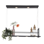 Czarna ściemnialna lampa wisząca z półką na rośliny Steinhauer 3298ZW Tor LED 30W 2700K 100cm
