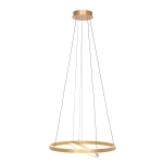 Złota lampa wisząca obręcz 60cm z dodatkową tarczą Steinhauer 3514GO Ringlux LED 24W i 42W 2700K CRI90