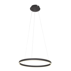 Czarna lampa wisząca obręcz 60cm Steinhauer 3502ZW Ringlux LED 42W 2700K CRI90 ściemnialna