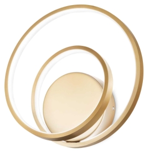 Cylindryczna lampa ścienna kinkiet nowoczesny szczotkowany mosiądz Ideal Lux 269405 Oz ap on-off LED 28W 3000K