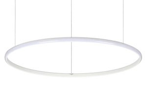 Biała lampa wisząca okrągła montowana na stalowych linkach Ideal Lux 258775 Hulahoop sp d061 LED 31W 3000K 61cm