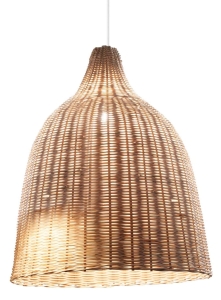 Lampa wisząca z kloszem wiklinowym plecionym w kolorze naturalnym Ideal Lux 159812 Haunt sp1 E27 35cm