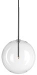 Chromowana lampa wisząca metalowy korpus i duża szklana transparentna kula Ideal Lux 306551 Equinoxe sp1 d25 G4 25cm