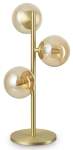 Bursztynowa lampa stołowa trzy szklane kule na smukłym drążku Ideal Lux 322759 Perlage tl3 3xG9 24cm