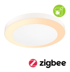 Biały okrągły zewnętrzny plafon ledowy Paulmann PL94527 Circula LED 14W IP44 32cm Czujnik zmierzchu i Zigbee