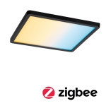 Lampa sufitowa czarny kwadratowy wpuszczany panel Paulmann PL79967 Veluna LED 16W 23cm IP44 Zigbee