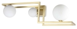 Lampa sufitowa rama metalowa satynowy mosiądz trzy białe szklane klosze kule Ideal Lux 284330 Angolo pl3 3xG9