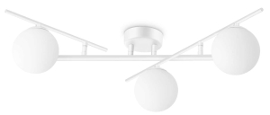 Biała lampa sufitowa trzy szklane kule metalowa rama z regulowanymi ramionami Ideal Lux 328201 Atlas pl3 3xG9