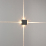 Czarny kinkiet kostka z wąską linią światła w cztery strony Elkim Lighting 616004103 Mollis LED 4x1W 3000K