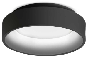 Czarna okrągła lampa sufitowa plafon Ideal Lux 293769 Ziggy pl d030 LED 22W 3000K 27.7cm