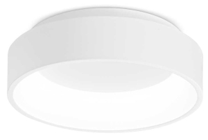 Biała okrągła lampa sufitowa plafon Ideal Lux 293776 Ziggy pl d030 LED 22W 3000K 27.7cm