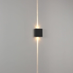 Czarny kinkiet kostka z światłem dwustronnym i wąskim długim strumieniem Elkim Lighting 616002203 Mollis LED 2x1W 4000K