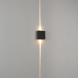 Czarny kinkiet kostka z światłem dwustronnym i wąskim długim strumieniem Elkim Lighting 616002203 Mollis LED 2x1W 4000K