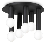 Czarna nowoczesna lampa sufitowa białe kule Ideal Lux 327976 Petit pl6 6xE27