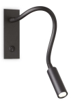Czarna lampa ścienna kinkiet z elastycznym ramieniem Ideal Lux 272030 Io ap LED 3W 3000K
