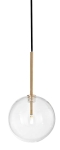 Lampa wisząca metalowy korpus antyczny mosiądz i szklana transparentna kula Ideal Lux 277370 Equinoxe sp1 d15 G4 15cm