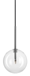 Chromowana lampa wisząca metalowy korpus i szklana transparentna kula Ideal Lux 306537 Equinoxe sp1 d15 G4 15cm